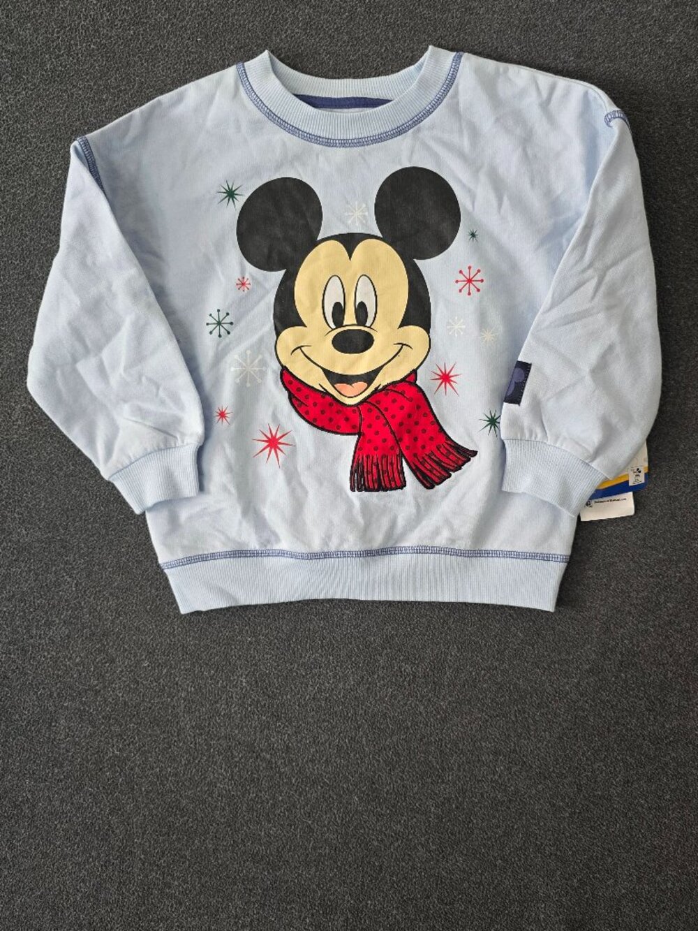 Disney Mickey Mouse Boys Size 3T Blue Christmas Crewneck Sweatshirt